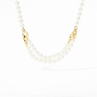 DINH VAN X ALEXANDRA GOLOVANOFF  4 MENOTTES R10 PEARL NECKLACE IN YELLOW GOLD 2950EUR 1ST WAY TO WEAR THE NECKLACE